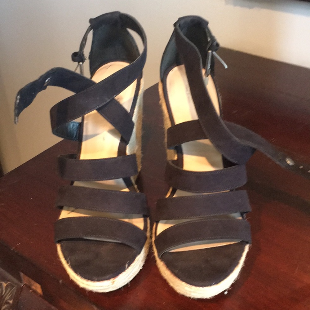 Black strappy platforms (size 8)